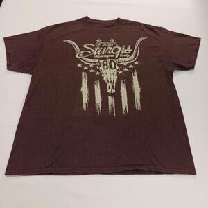Sturgis 80th Anniversary 2020 Motorcycle Rally Men's Graphic T-Shirt Chest 44"